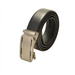 Men's Adjustable Fashion Belt, Black Leather
